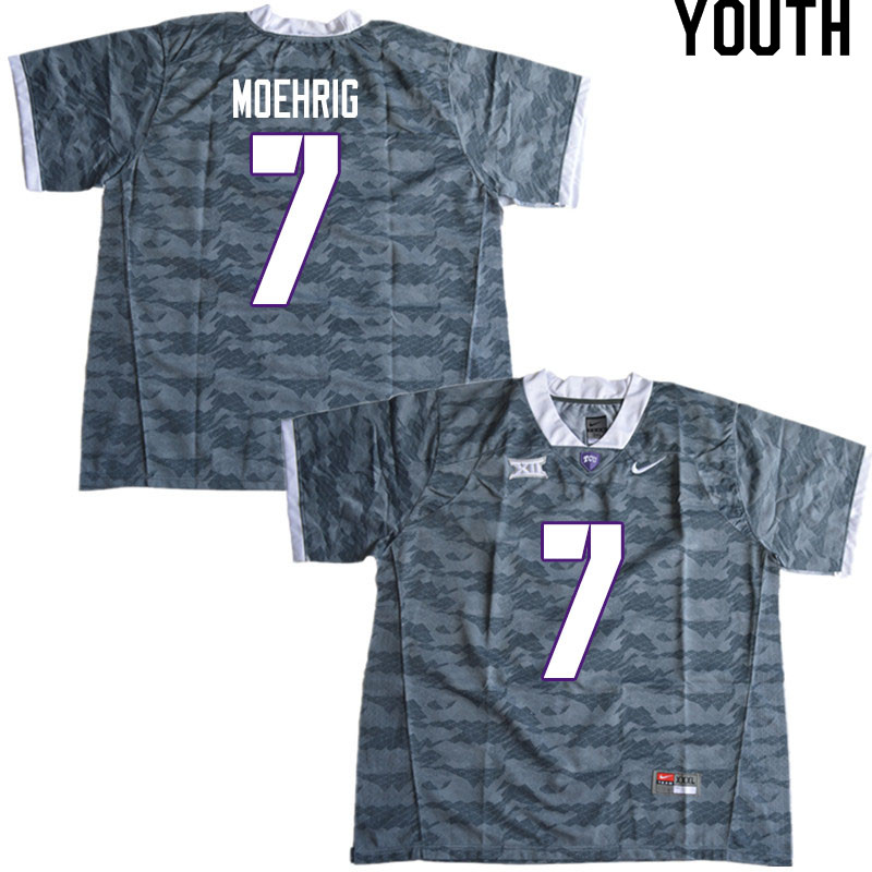 Youth #7 Trevon Moehrig TCU Horned Frogs College Football Jerseys Sale-Gray - Click Image to Close